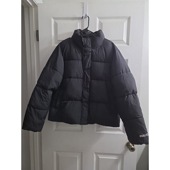 Fabletics Women's Black Essential Winter Puffer Jacket Coat Adjustable Bungee L - Picture 4 of 10